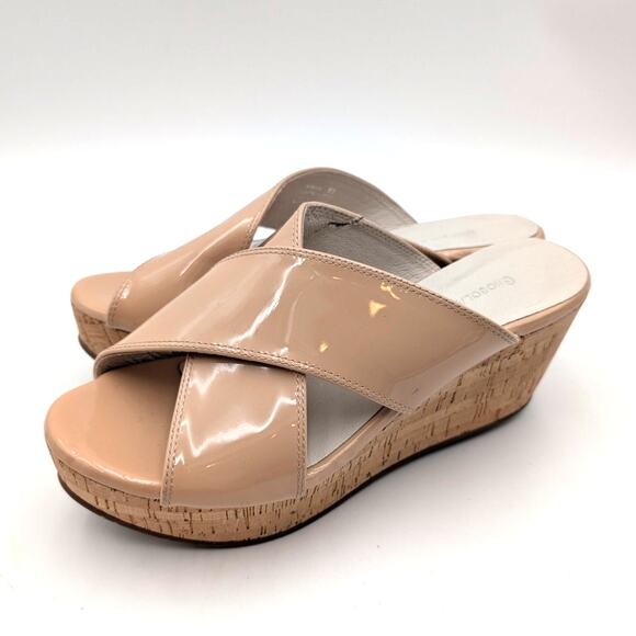 Chocolat Blu Winner Crisscross Wedge Slide Sandal Women's Tan Size US8.5 EU39 - Picture 1 of 14